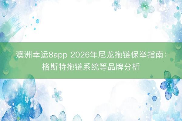 澳洲幸運(yùn)8app 2026年尼龍拖鏈保舉指南:格斯特拖鏈系統(tǒng)等品牌分析