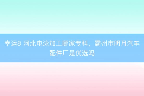 幸運8 河北電泳加工哪家專科,霸州市明月汽車配件廠是優選嗎